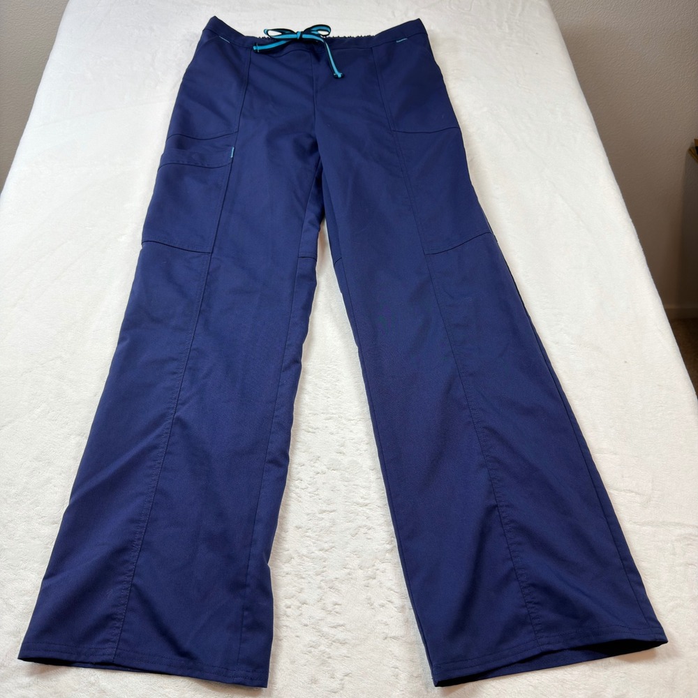 Scrubstar Scrub Pants Womens Small Indigo Blue Good Drawstring Cargo SSL07007B